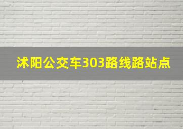 沭阳公交车303路线路站点