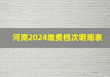 河南2024缴费档次明细表