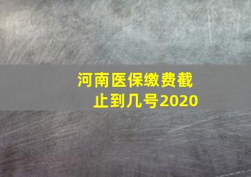 河南医保缴费截止到几号2020