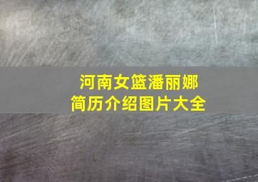 河南女篮潘丽娜简历介绍图片大全