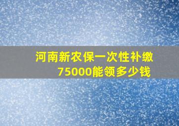 河南新农保一次性补缴75000能领多少钱