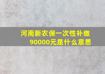 河南新农保一次性补缴90000元是什么意思