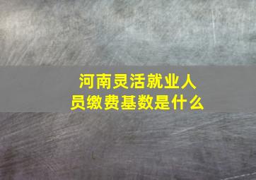 河南灵活就业人员缴费基数是什么