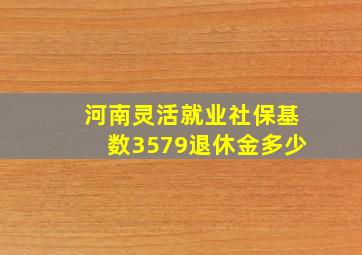 河南灵活就业社保基数3579退休金多少