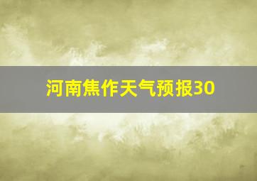 河南焦作天气预报30