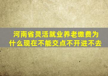 河南省灵活就业养老缴费为什么现在不能交点不开进不去