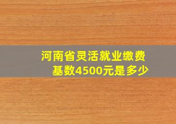 河南省灵活就业缴费基数4500元是多少