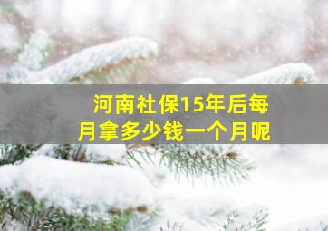 河南社保15年后每月拿多少钱一个月呢