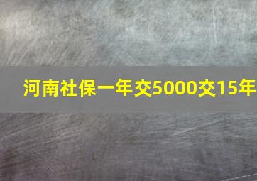 河南社保一年交5000交15年