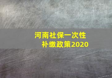 河南社保一次性补缴政策2020