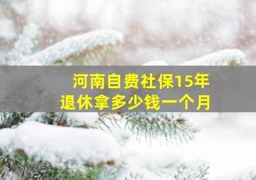 河南自费社保15年退休拿多少钱一个月