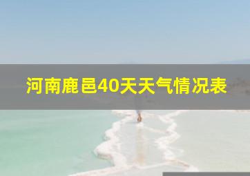 河南鹿邑40天天气情况表