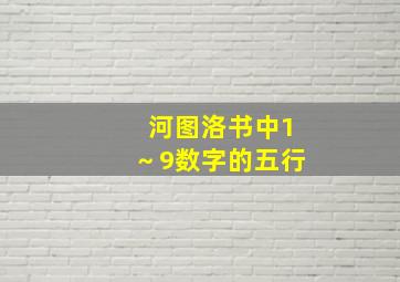 河图洛书中1～9数字的五行