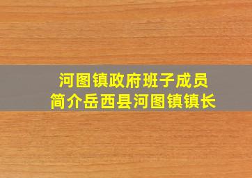 河图镇政府班子成员简介岳西县河图镇镇长