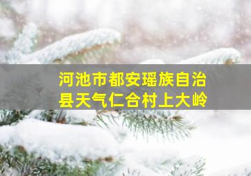 河池市都安瑶族自治县天气仁合村上大岭