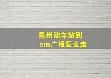 泉州动车站到sm广场怎么走