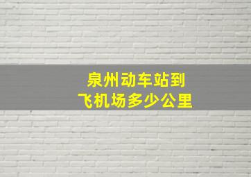 泉州动车站到飞机场多少公里