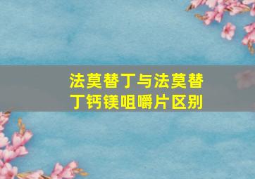 法莫替丁与法莫替丁钙镁咀嚼片区别