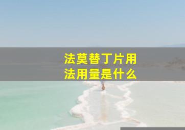 法莫替丁片用法用量是什么