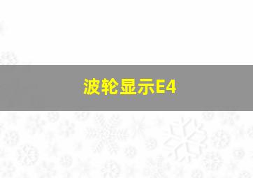 波轮显示E4