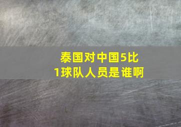 泰国对中国5比1球队人员是谁啊