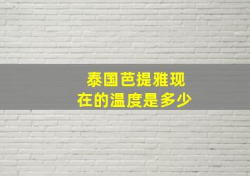 泰国芭提雅现在的温度是多少