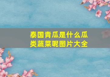 泰国青瓜是什么瓜类蔬菜呢图片大全