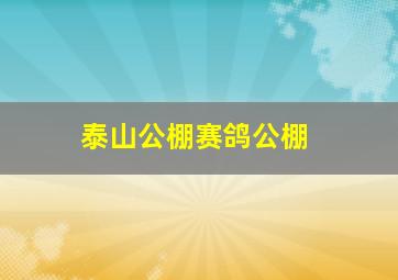 泰山公棚赛鸽公棚