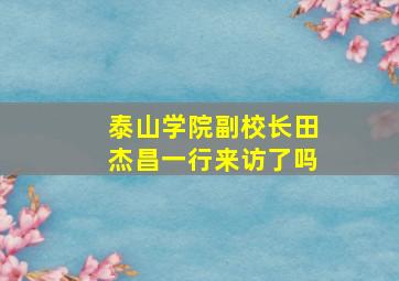 泰山学院副校长田杰昌一行来访了吗