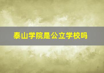 泰山学院是公立学校吗