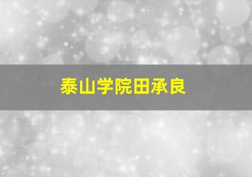 泰山学院田承良