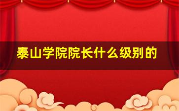 泰山学院院长什么级别的