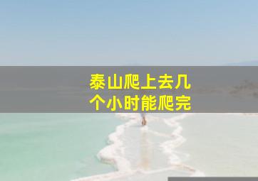 泰山爬上去几个小时能爬完