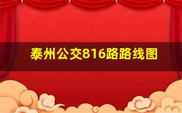 泰州公交816路路线图