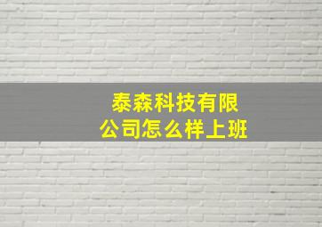 泰森科技有限公司怎么样上班