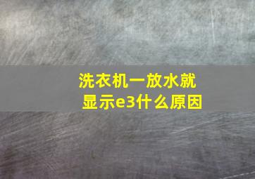 洗衣机一放水就显示e3什么原因