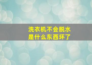 洗衣机不会脱水是什么东西坏了