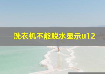 洗衣机不能脱水显示u12