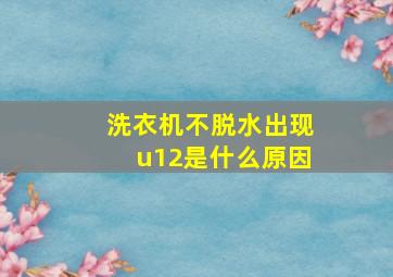 洗衣机不脱水出现u12是什么原因