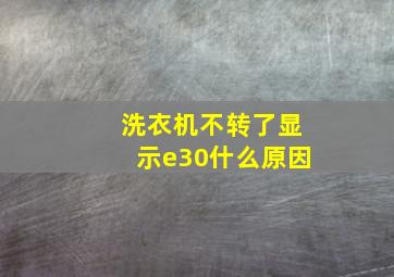 洗衣机不转了显示e30什么原因