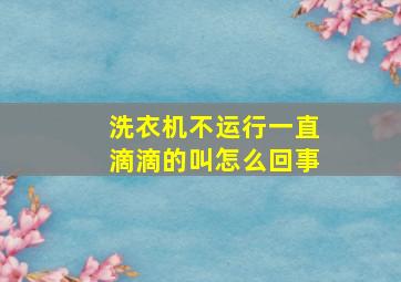 洗衣机不运行一直滴滴的叫怎么回事