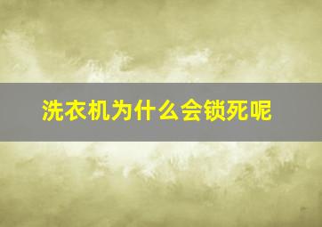 洗衣机为什么会锁死呢