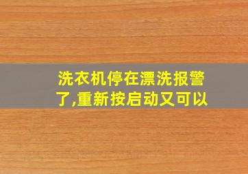 洗衣机停在漂洗报警了,重新按启动又可以