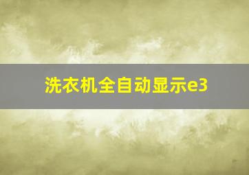 洗衣机全自动显示e3