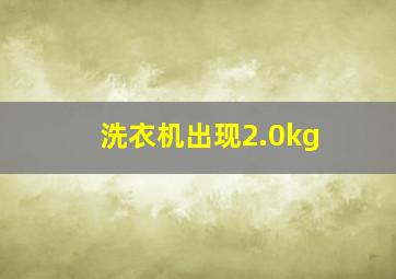 洗衣机出现2.0kg