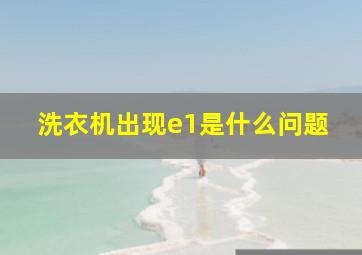 洗衣机出现e1是什么问题