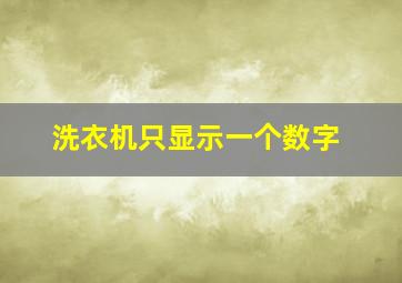 洗衣机只显示一个数字