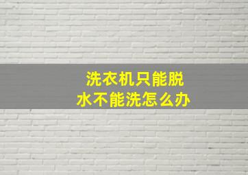 洗衣机只能脱水不能洗怎么办