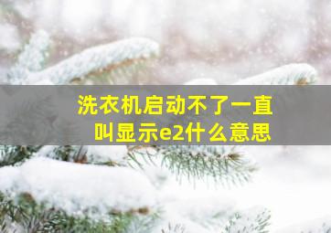 洗衣机启动不了一直叫显示e2什么意思