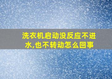 洗衣机启动没反应不进水,也不转动怎么回事